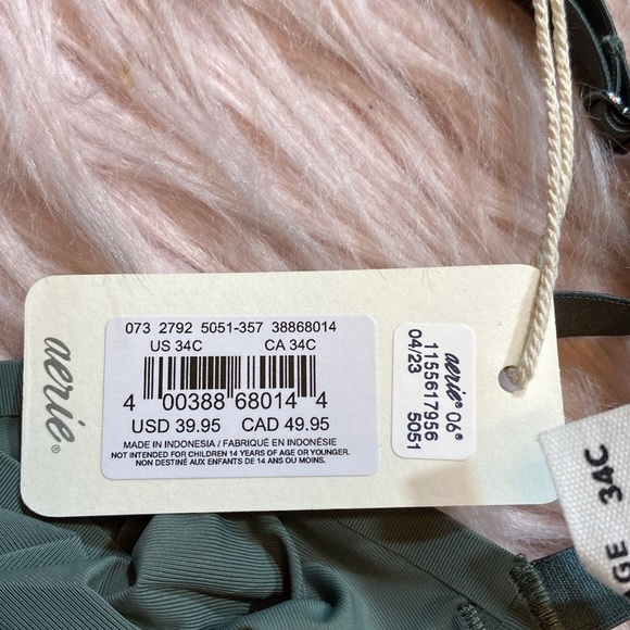 NWT Aerie Smoothez Mesh Unlined Full Coverage Bra in Royal Palm - Picture 7 of 9